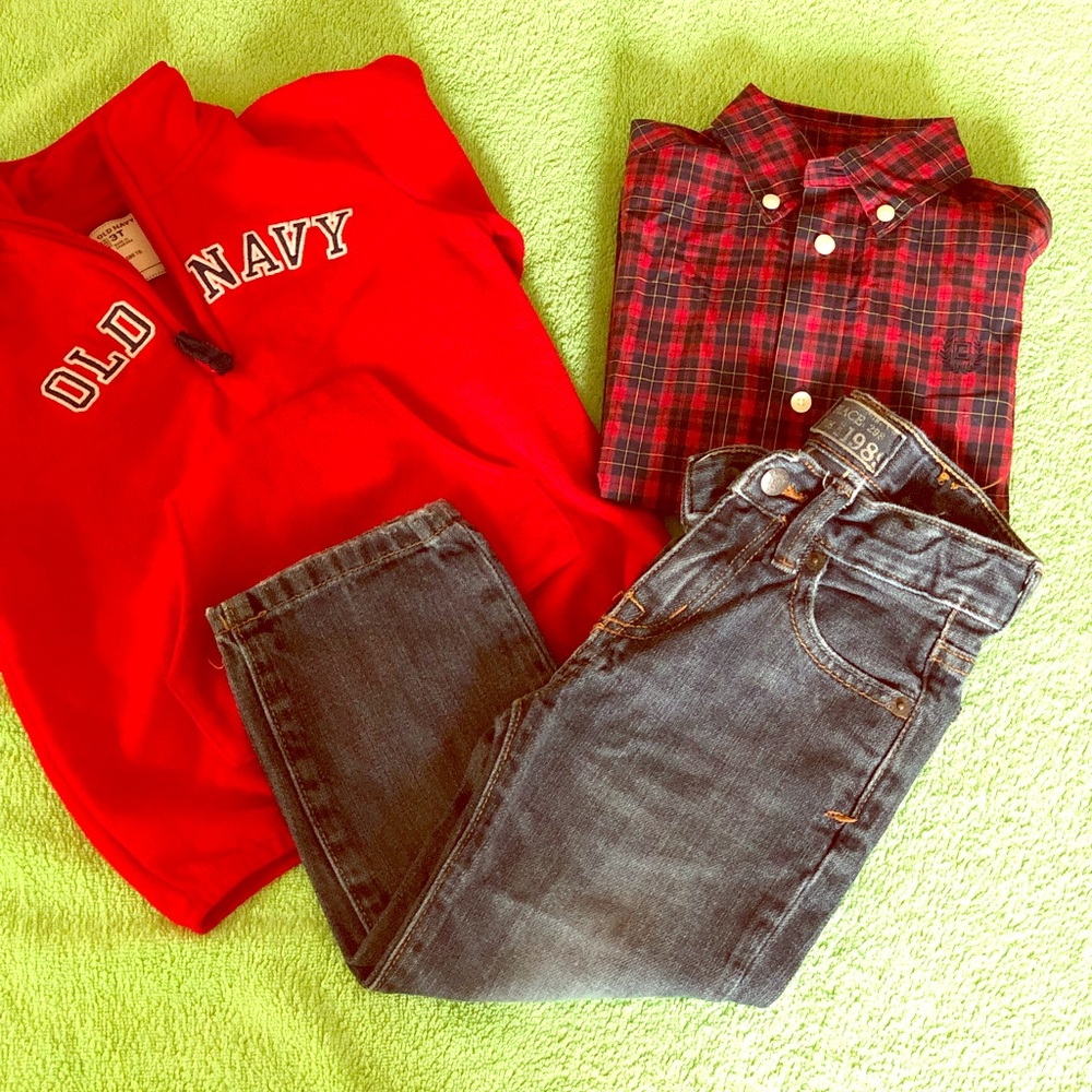❤️Old Navy Pullover- Chaps Long Sleeve Shirt&Jeans